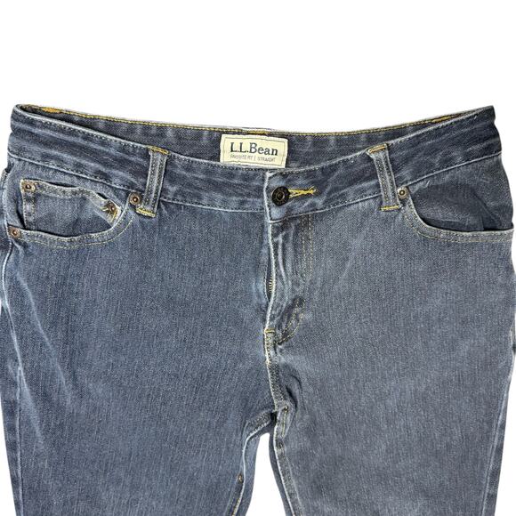 LL Bean Women's Favorite Fit Mid Rise Stretch Straight Blue Jeans - Size 10 - Picture 3 of 6